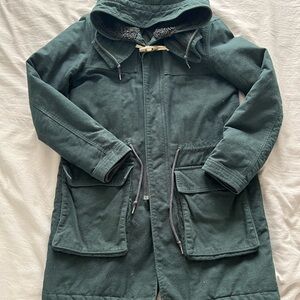 Dark Green Hooded Duffle Coat